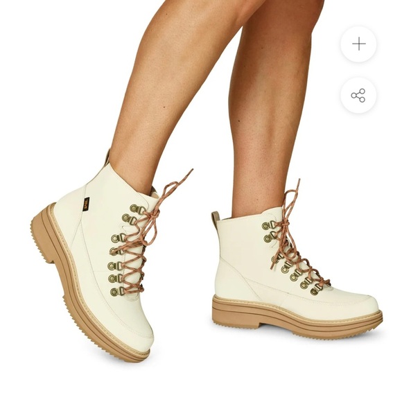 Teva Midform boot white swan lace up slight heal max comfort water repellent - Picture 2 of 16